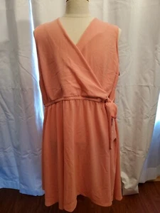 Lane Bryant Wrap Dress Creamy Peach Orange Sleeveless Women's Sz 22/24 - Picture 1 of 5