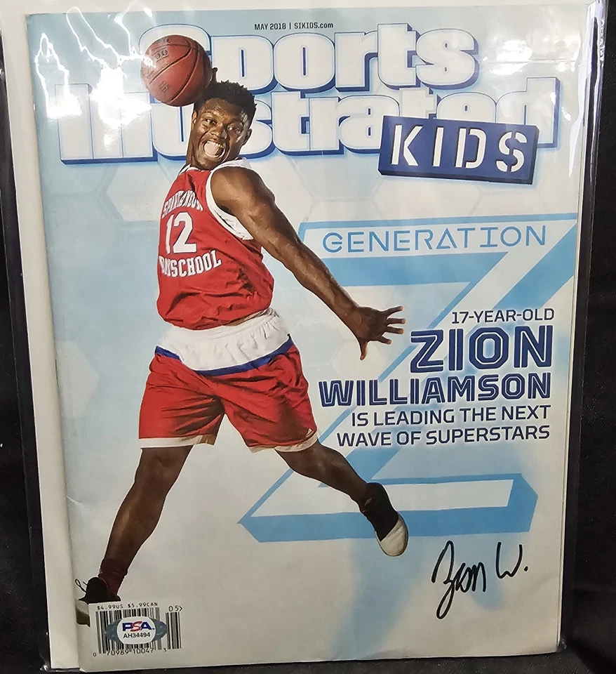 Zion Williamson Spartanburg HS Signed Sports Illustrated Kids Magazine PSA/DNA - Image 1 of 1