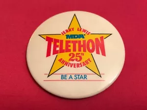 1990 Jerry Lewis MDA Telethon 25th Anniversary Be A Star Button - Picture 1 of 1