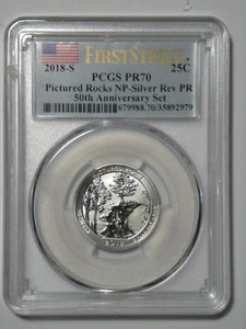 2018 S Reverse Proof Pictured Rocks NP 50th Anniversary PCGS PR70 First Strike - Bild 1 von 2