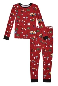BedHead Pajamas - Kids Long Sleeve Jersey PJ Set - Peanuts Winter Fun - 10 - Picture 1 of 1