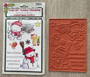 Craft UK Rubber Stamping Christmas Collection CHRISTMAS CUTE 2 Rubber Stamp Set - Picture 1 of 1
