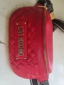 Love Moschino Logo Lettering Belt Bag Red - Picture 1 of 10