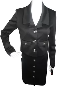 Shelby Rose Women's 2 PC Jacket Skirt Set Black Size 4 - Picture 1 of 12