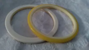 2 vintage bracelet milk white & yellow with milk white Great Mothers Day Gift - Picture 1 of 2