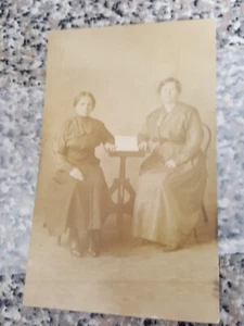 1900 RPPC Sepia Photo Postcard Sisters Turn-of-Century 5.5" X 3.5" - Picture 1 of 2