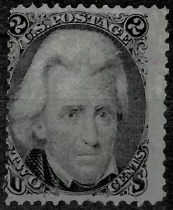 USA Stamp 1867 / 2 c ☀ Scott 73 MNG stamp / Grill about 9 x 13mm - Picture 1 of 3