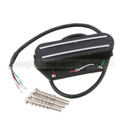 Guitar Bridge Pickup Chrome Dual Rail for Telecaster Tele 16k Black - Image 1 of 4