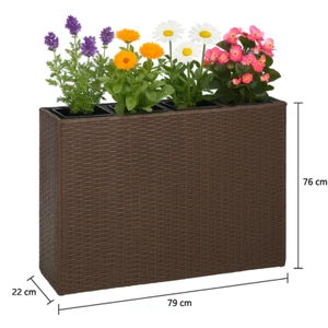 Pflanzkübel mit 4 Töpfen Blumenkasten Gewächshaus Balkonkasten - Bild 1 von 6