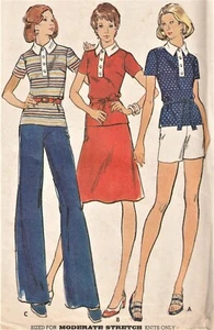 Butterick 3667 Sewing Pattern Top Skirt Pants Stretch Knit Vtg 1974 Sz 16.5 Cut - Picture 1 of 4