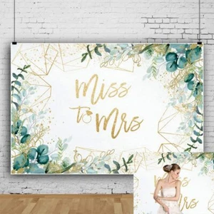7x5FT Miss to Mrs Bridal Shower Backdrop Greenery Wedding Engagement Photo - Picture 1 of 7