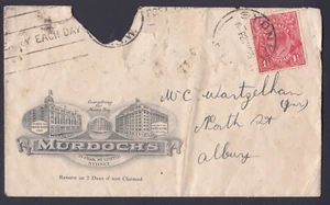 1925 KING GEORGE V 1 1/2d PRE-DECIMAL STAMP MURDOCH'S ADVERTISING COVER #B219 - Picture 1 of 2