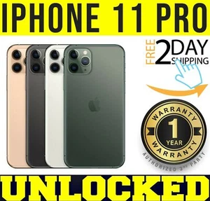 Apple iPhone 11 PRO 64GB 256GB 512GB (UNLOCKED) 🔋 100% BATTERY🔋 ⚫🟢🟠 ❖SEALED❖ - Picture 1 of 9