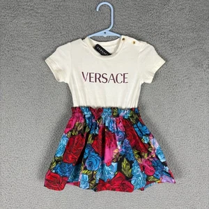 Vestido Versace Niño Bebé 18/24 Meses Coloridas Rosas Floral Diseñador Leer - Imagen 1 de 14