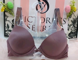 Victoria's Secret Push-up-BH Bombshell Logo Glanz Träger Add-2-Cups 32A lila - Bild 1 von 11