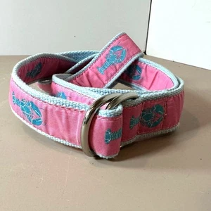 Preston Belt L Large 48" Pink Blue Lobster Print Preppy Maine Golf Beach - Picture 1 of 7