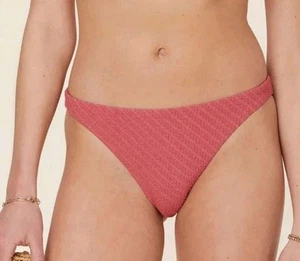 Slip bikini Andie The Cheeky Sedona rosso testurizzato nuoto nuovo con etichetta grande - Foto 1 di 3
