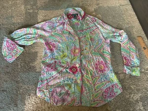Lauren by Ralph Lauren Damen Gr. XL Paisley Schlafshirt Paisley blau süß - Bild 1 von 6