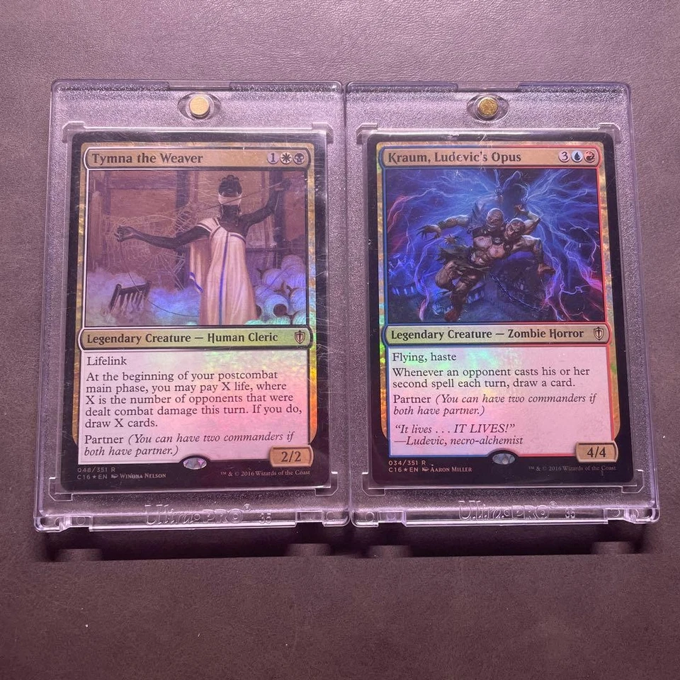 Weaver Timna and Ludevic Commander Cards Foil Set Used - Image 1 of 1