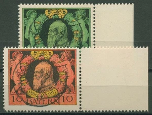 Bayern 1911 Prinzregent Luitpold Linienzähnung Ersttag! 92/93 B Rand TOP-Stempel - Bild 1 von 1