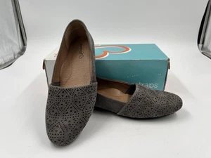 Baretraps EVEY flache Damen-Slipper perforiert dunkelgrau Größe 7,5 M NEU - Bild 1 von 9