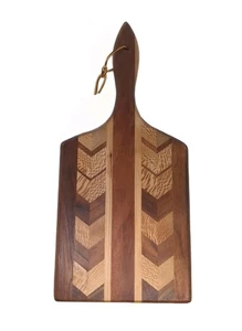 cutting board wood handmade chevron walnut cherry oak - Picture 1 of 5