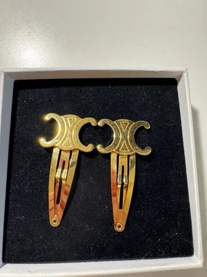 CELINE 2 件套黄铜卡扣发夹带金色饰面和钢 — 第 1/4 张图片