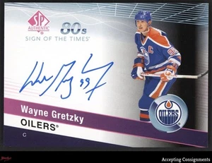 2018-19 SP Authentic Sign of the Times 80's Wayne Gretzky ON CARD AUTO OILERS - Picture 1 of 2