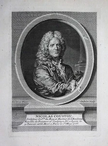 Nicolas Coustou sculpteur sculptor Bildhauer Kupferstich Portrait gravure 123418 - Bild 1 von 1