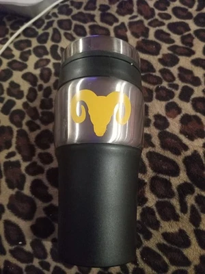 Vaso de acero inoxidable THERMOS negro con tapa aislada frío caliente Foto 1 de 3