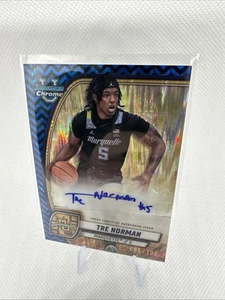 2025 Bowman Chrome U Tre Norman Blue Black Stealth Auto /100 Marquette - Picture 1 of 2