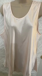 Fisher's Finery 19 Momme 100% Mulberry Silk Blush Pink Cami Tank XL - Picture 1 of 16