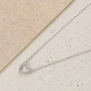 Catena Di Clavicole Forma Cuore Neonata Mancare Collana Da Donna Per Donne - Foto 1 di 10