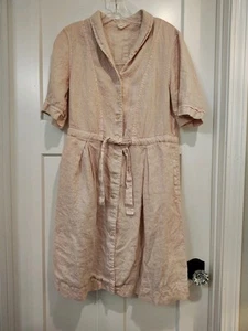 Poetry 100% Leinen Hemdblusenkleid Gr. 10 rosa mit Taschen und Kordelzug - Bild 1 von 9