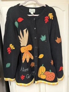 WOMANS THE QUACKER FACTORY AUTUMN SWEATER SZ 1 X - Picture 1 of 5
