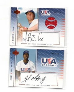 J BRENT COX 2005 UPPER DECK USA GAME JERSEY AUTO #/275 & JOHN MAYBERRY JR. auto - Picture 1 of 2