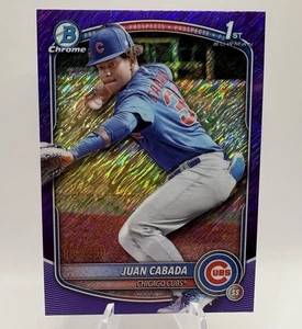 Juan Cabada 2025 Bowman cromo púrpura brillo refractor/250 1er #BCP-207 CUBS - Imagen 1 de 2