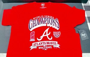 '47 World Series Braves Champions Uomo Rosso Manica Corta Small - Foto 1 di 2
