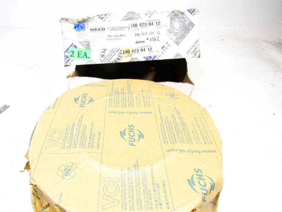 92-99 Mercedes W140 CL600 S500 300SE Rear Brake Rotor Set 1404230412 BALO NOS - Image 1 of 4