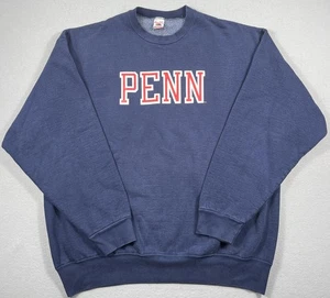 Vintage Penn Quakers Sweatshirt Mens 2XL Blue NCAA College Crewneck 90s Made USA - Picture 1 of 7