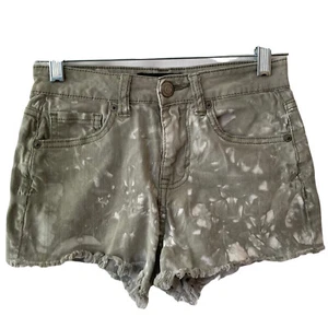 Aeropostale Shorts Womens 00 High Waisted Shorty Floral Green White - Picture 1 of 7