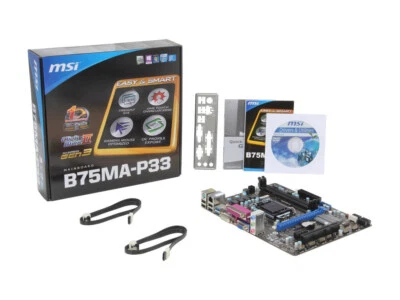 MSI B75MA-P33 MS-7808  LGA 1155 Intel B75 SATA 6Gb/s USB 3.0 mATX Motherboard - Image 1 of 4