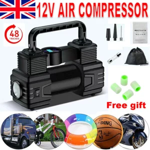 Heavy Duty 12V Electric Car Tyre Inflator 150PSI Portable Air Compressor Pump UK - Picture 1 of 12