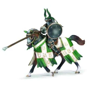 Schleich World of Knights Tournament Green & White TAURUS Knight w/Horse 70047 - Picture 1 of 2