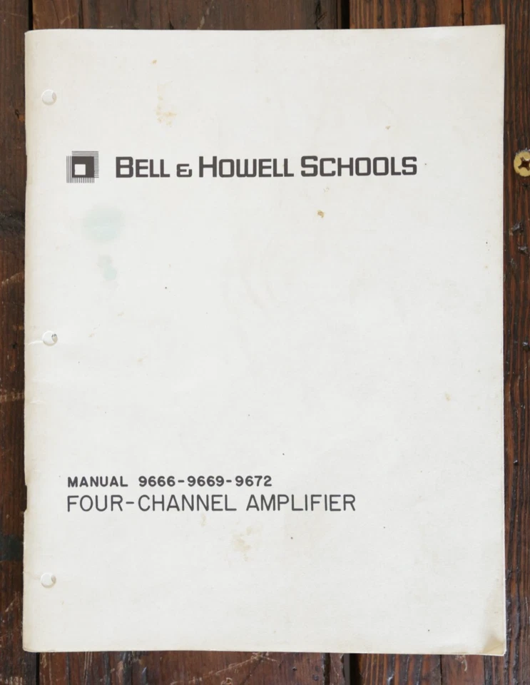 AMPLIFICADOR DE CUATRO CANALES BELL & HOWELL SCHOOLS 9666-9669 Manual/Esquemas Usado Foto 1 de 1