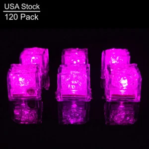 Reusable LED Ice Cube Pink for Drink that Made of Food Safe Polystyrene Plastic - Picture 1 of 7