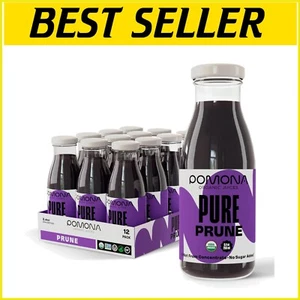 Nutritious Organic Prune Juice Pack - 12 Glass Bottles of Cold Pressed Goodness - Picture 1 of 7