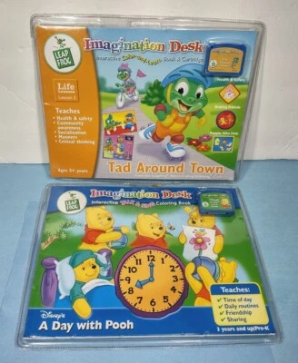 NEW Leap Frog Imagination Desk Tad Around Town & A Day With Pooh game - Image 1 of 4