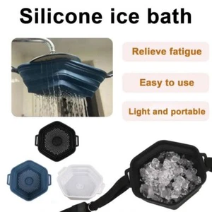 Silicone Folding Ice Bath shower Bucket Ice Shower Basin - Picture 1 of 12