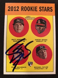 Devin Mesoraco Reds RC Signed Auto Autographed 2012 Topps Heritage Card #407 COA - Picture 1 of 5